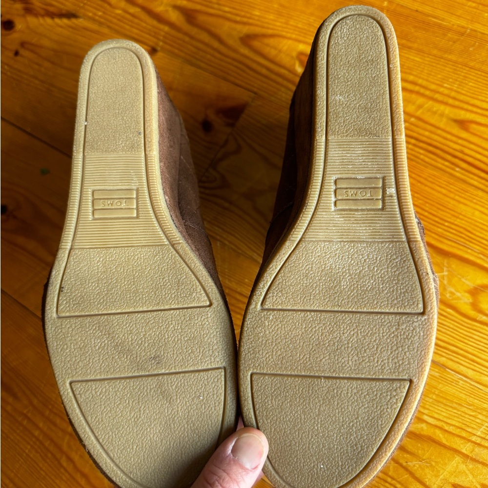 Tom’s Wedge Fleece Ankle Booties Size W9 - Picture 4 of 5